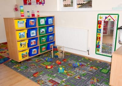Bright spacious room in Cambridge nursery, different learning materials