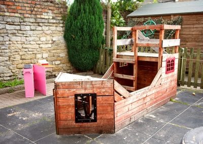 Clarence House Godmanchester Nursery garden with a ship playground