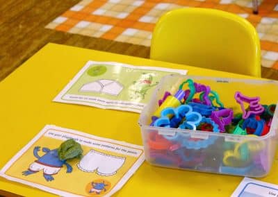 Box with play dour moulds and activity in Godmanchester preschool